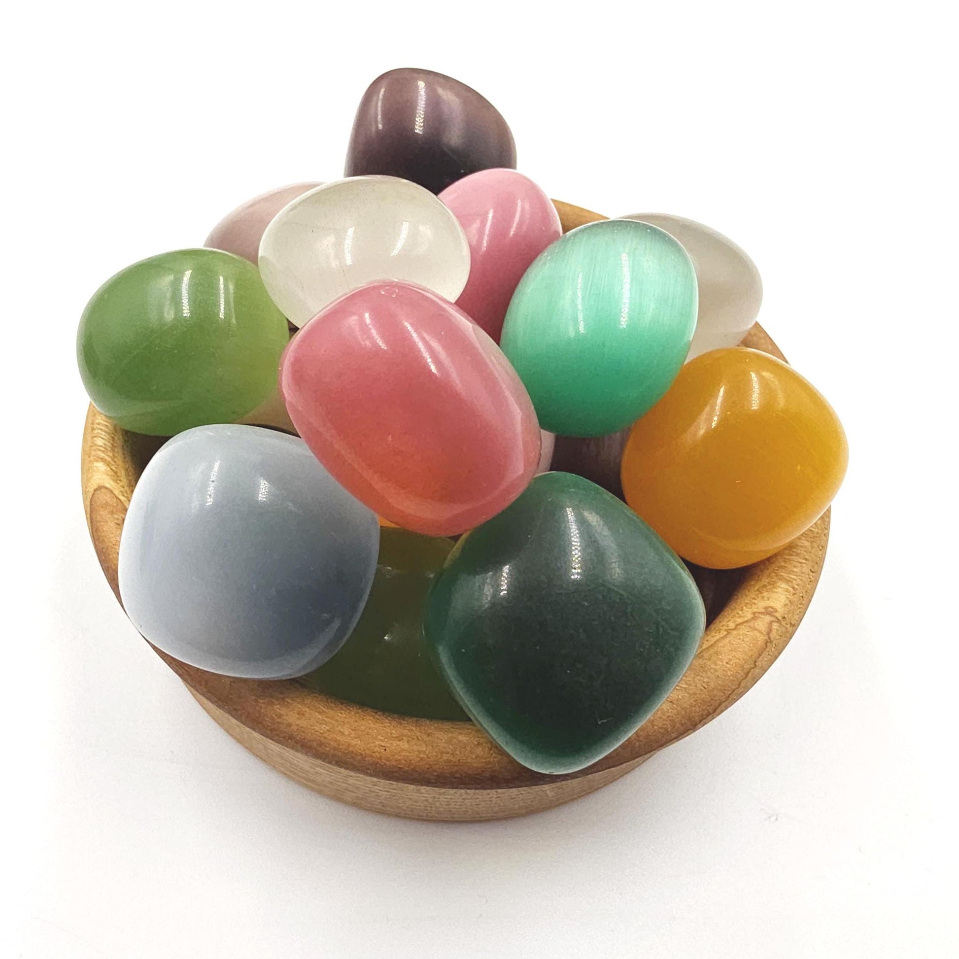 Cat’s Eye Tumble Stones – Choose Your Favourite Colour Crystal, 2-3cm