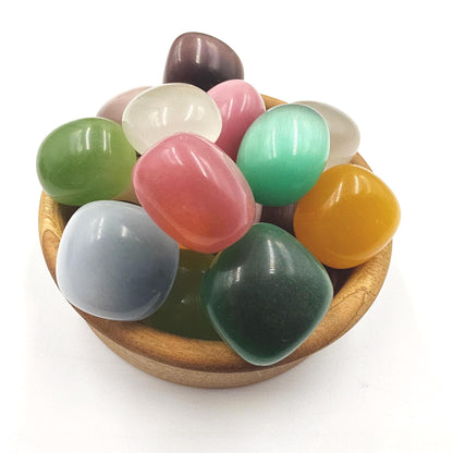Cat’s Eye Tumble Stones – Choose Your Favourite Colour Crystal, 2-3cm