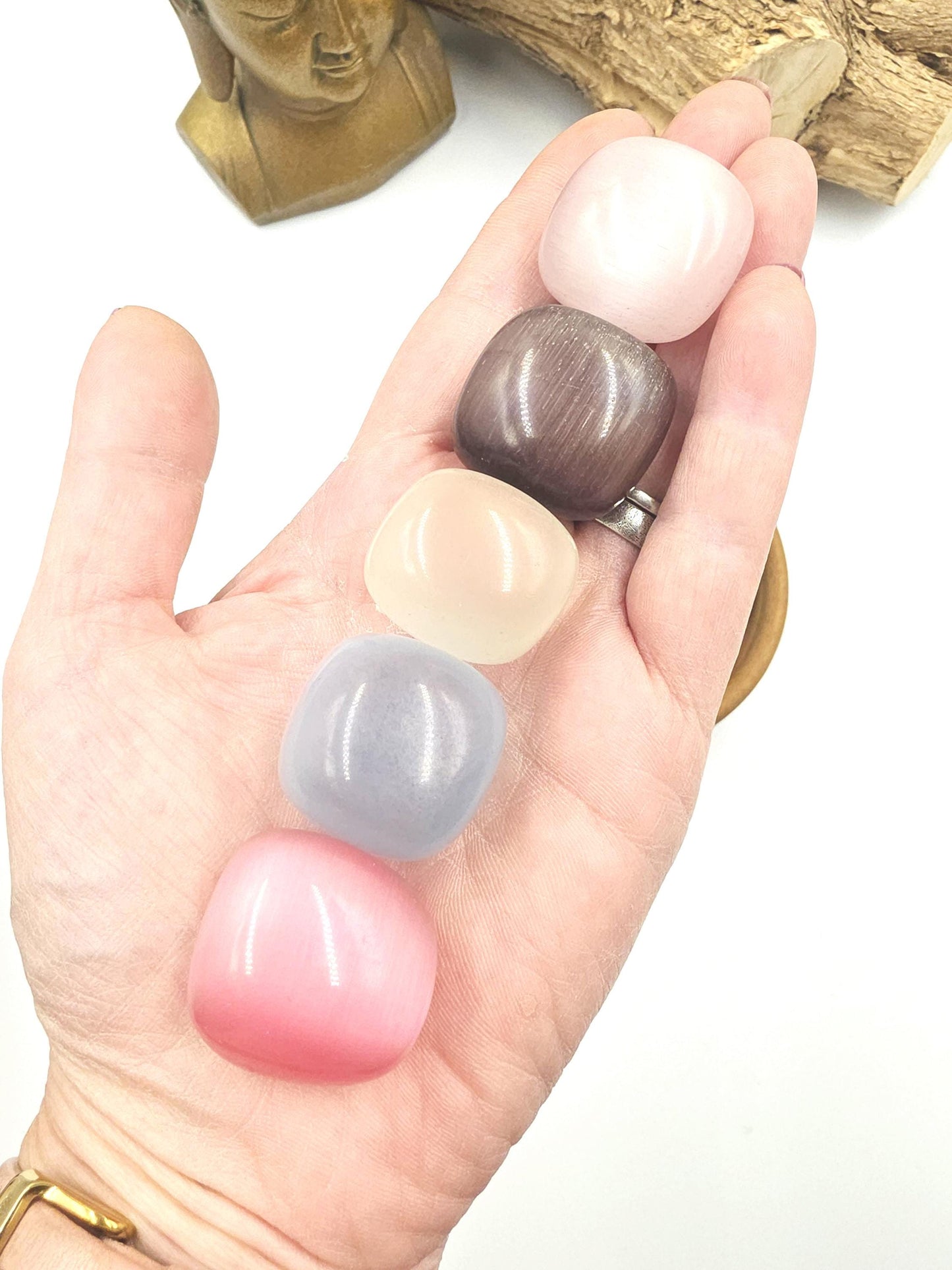 Cat’s Eye Tumble Stones – Choose Your Favourite Colour Crystal, 2-3cm