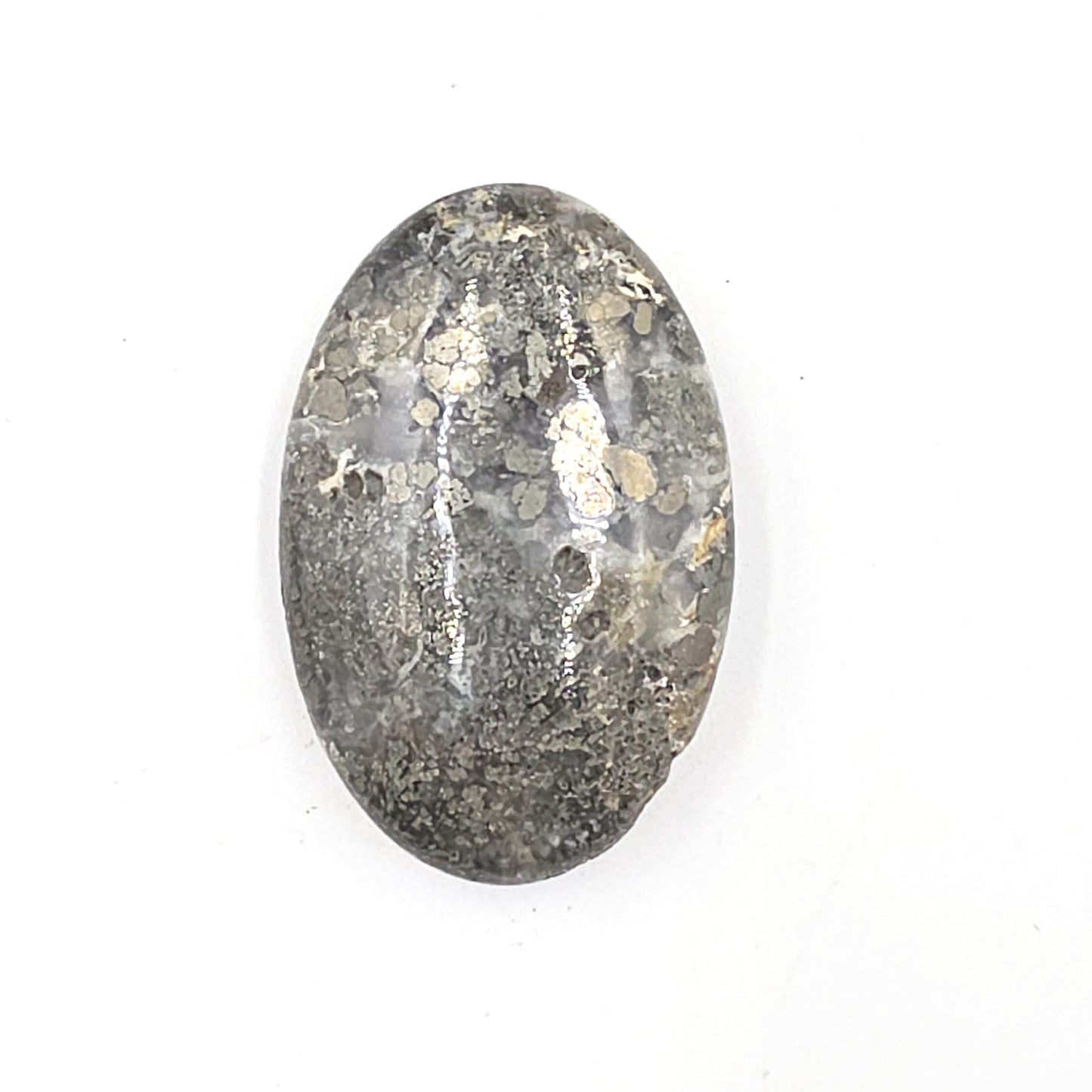 Pyrite & Agate Palm Stone – Protection, Confidence and Abundance Crystal, 55g