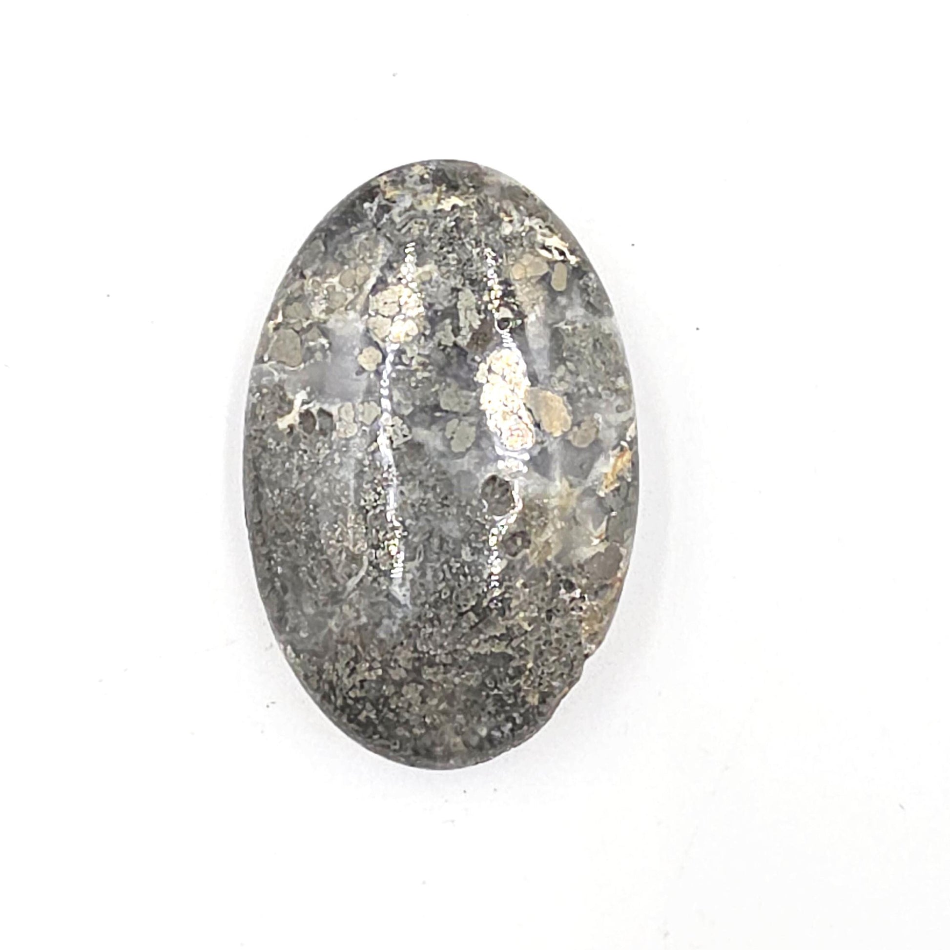 Pyrite & Agate Palm Stone – Protection, Confidence and Abundance Crystal, 55g