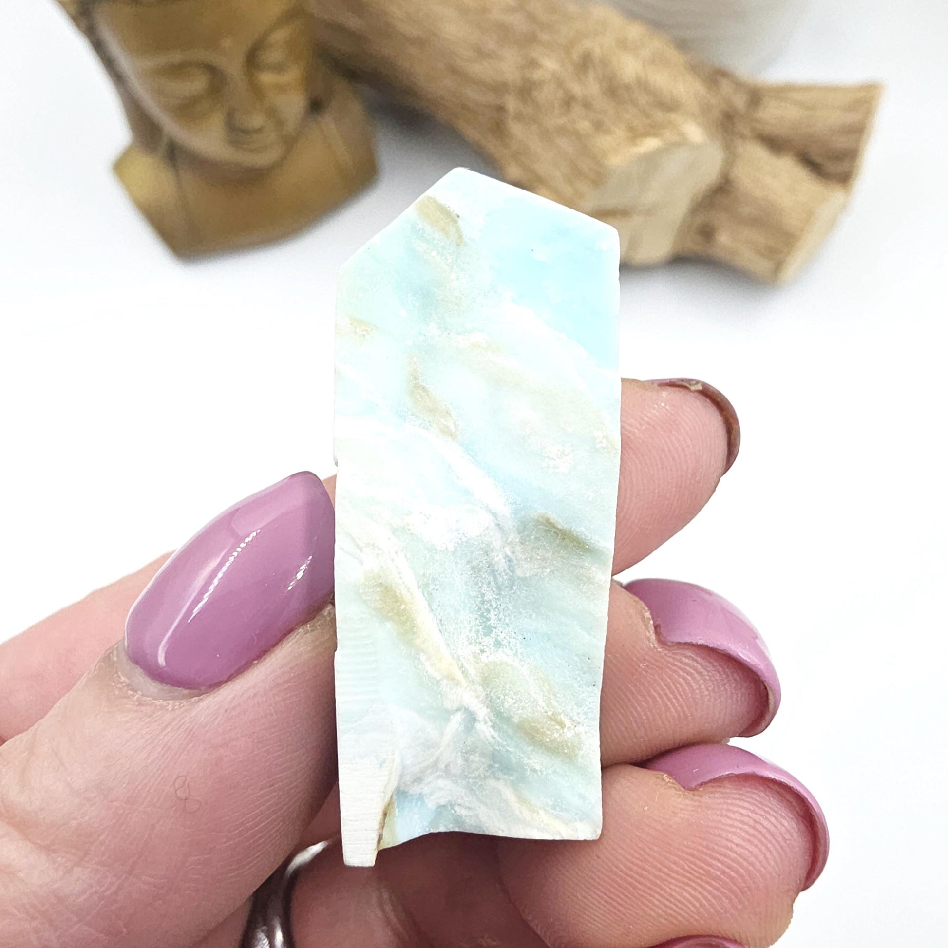 Natural Larimar Mini Tower – Calm, Communication & Emotional Healing Crystal, 19g
