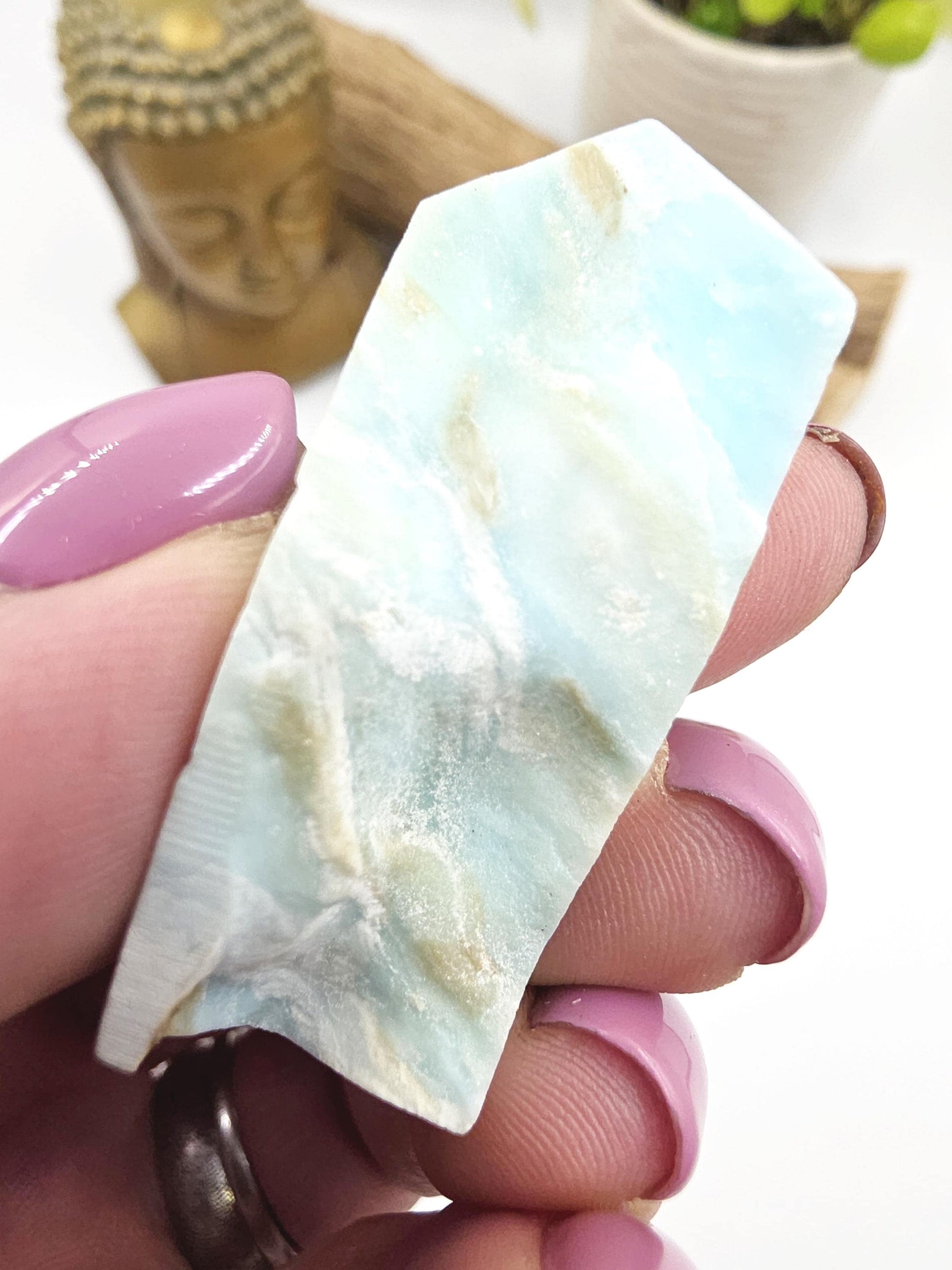 Natural Larimar Mini Tower – Calm, Communication & Emotional Healing Crystal, 19g