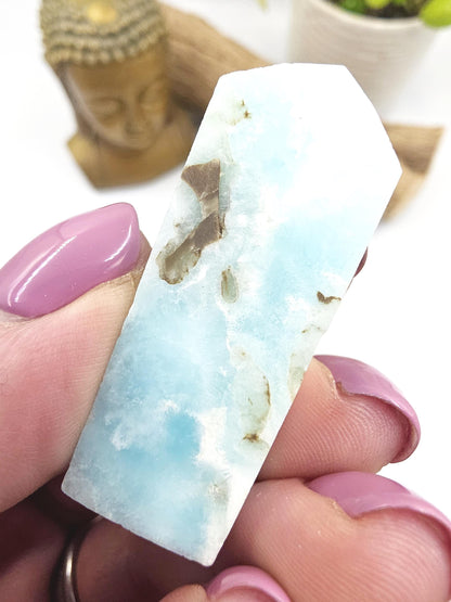Natural Larimar Mini Tower – Calm, Communication & Emotional Healing Crystal, 19g