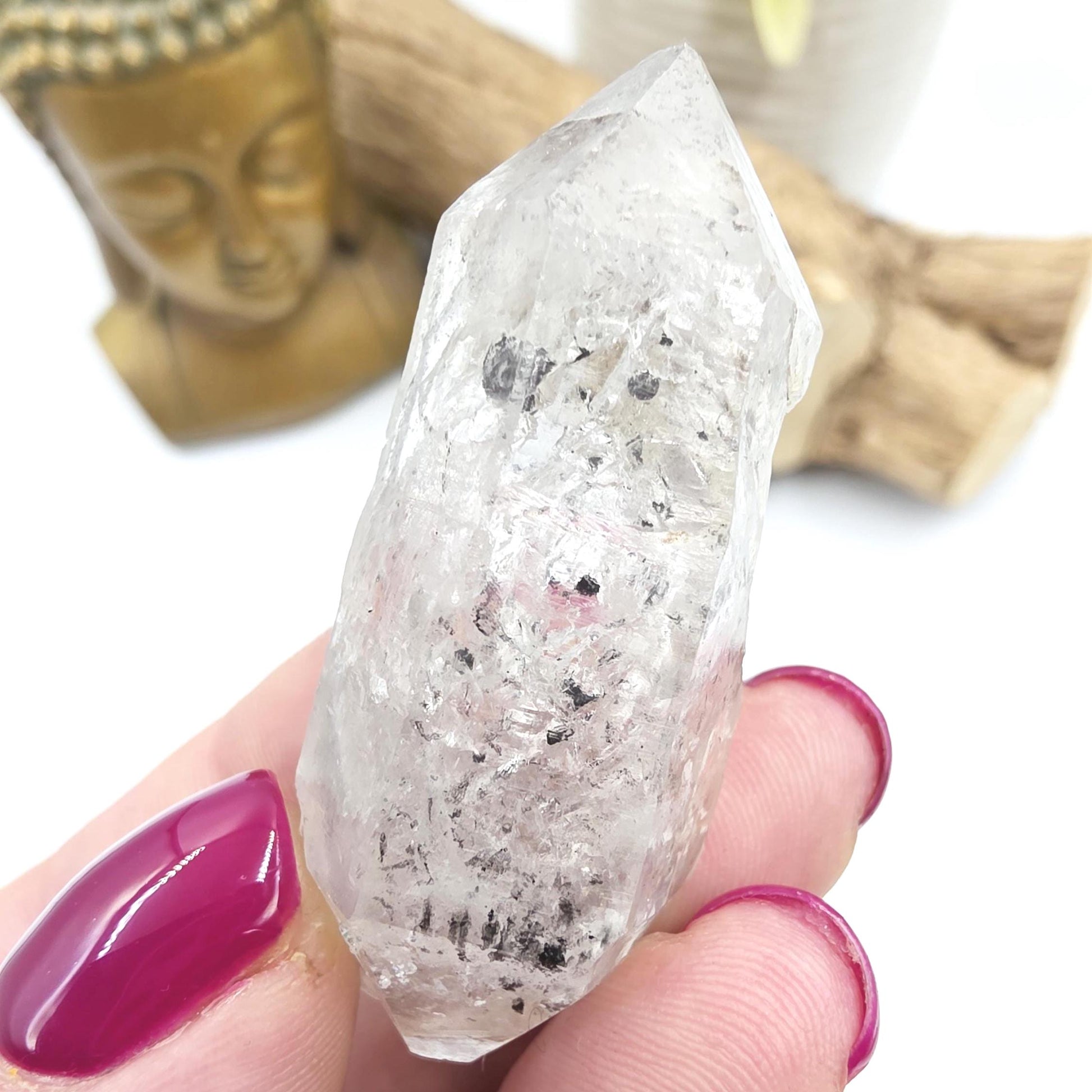 Raw Herkimer Diamond Natural DT with Moving Carbon Bubble – Rare High Vibrational Quartz Crystal, 25g