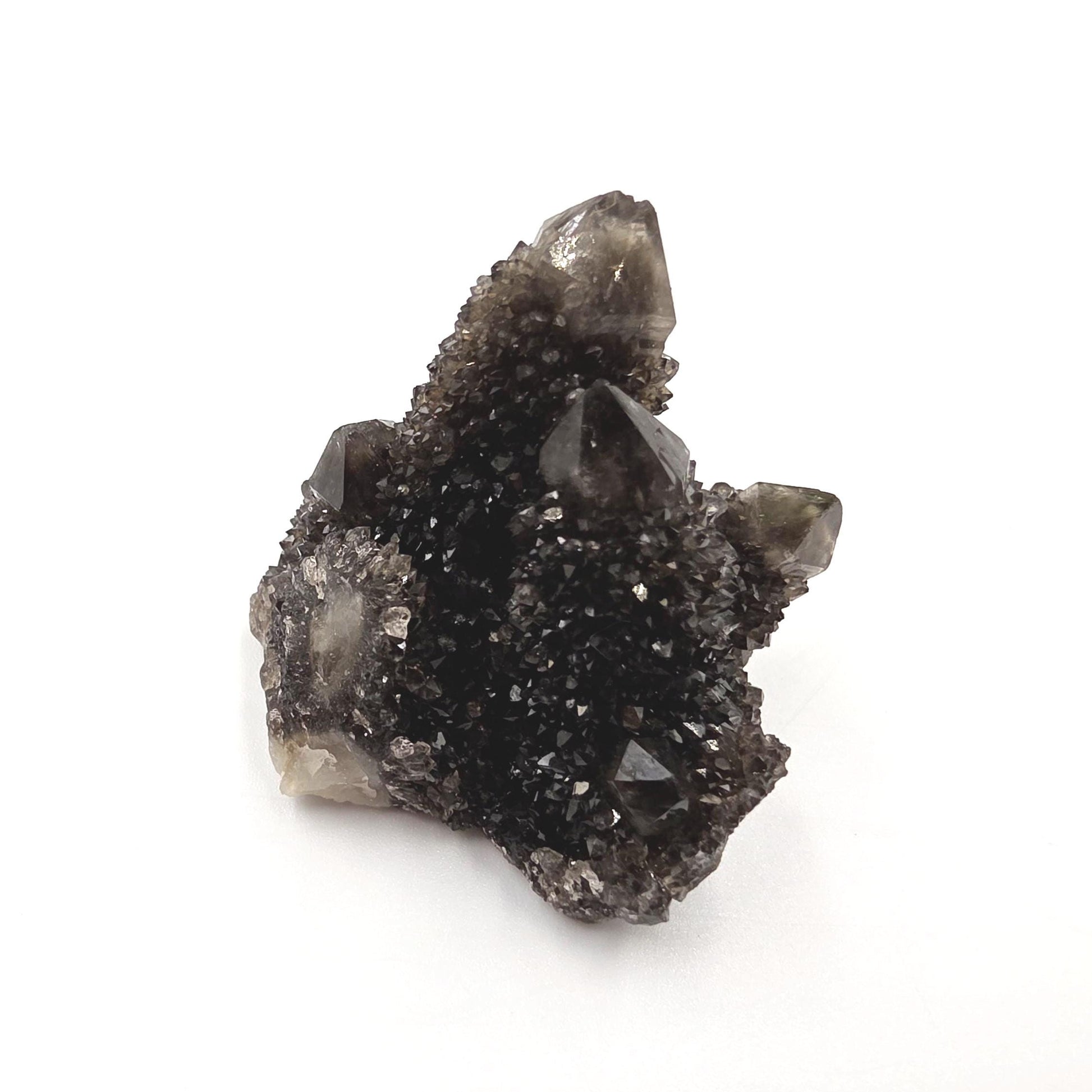 Rare Black Spirit Quartz Cluster Specimen – Protection, Spiritual Growth & High Vibration Crystal, 40g