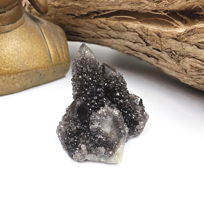 Rare Black Spirit Quartz Cluster Specimen – Protection, Spiritual Growth & High Vibration Crystal, 40g