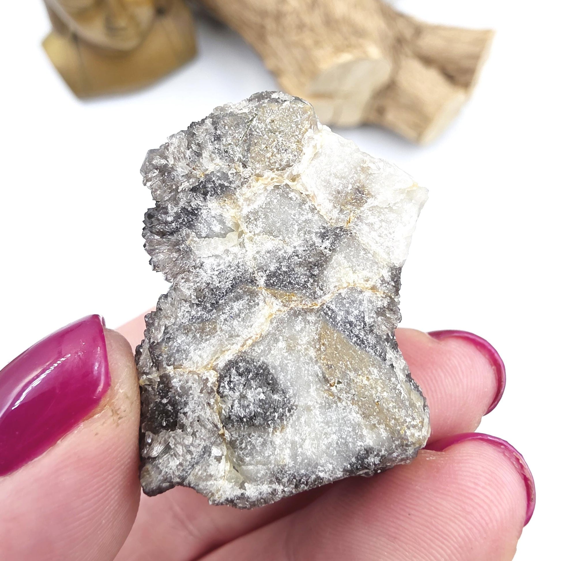 Rare Black Spirit Quartz Cluster Specimen – Protection, Spiritual Growth & High Vibration Crystal, 40g