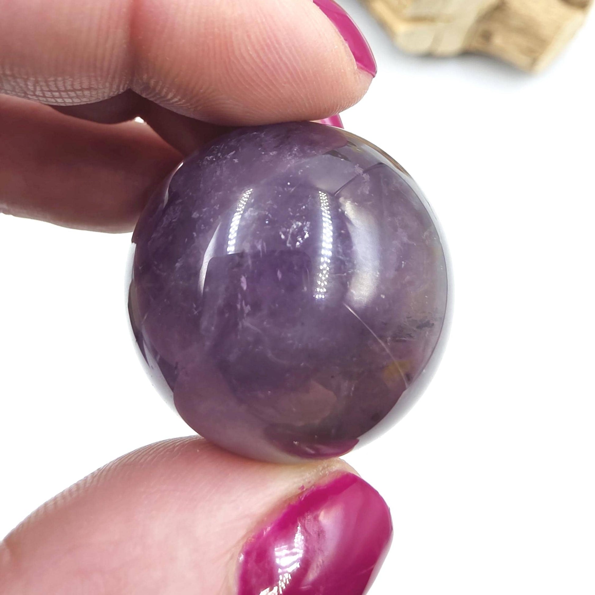 Flashy Amethyst Sphere with Rainbows – Calm, Intuition & Spiritual Healing Crystal, 32mm