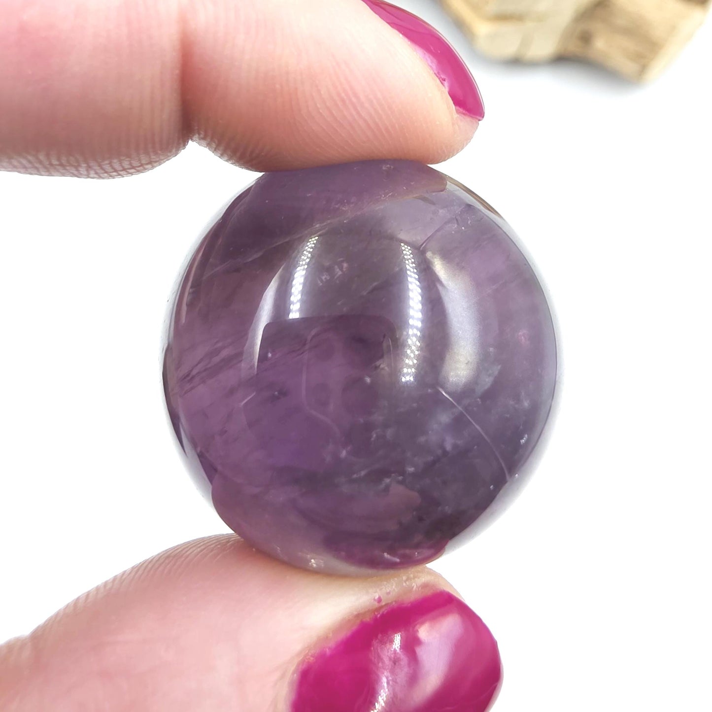Flashy Amethyst Sphere with Rainbows – Calm, Intuition & Spiritual Healing Crystal, 32mm