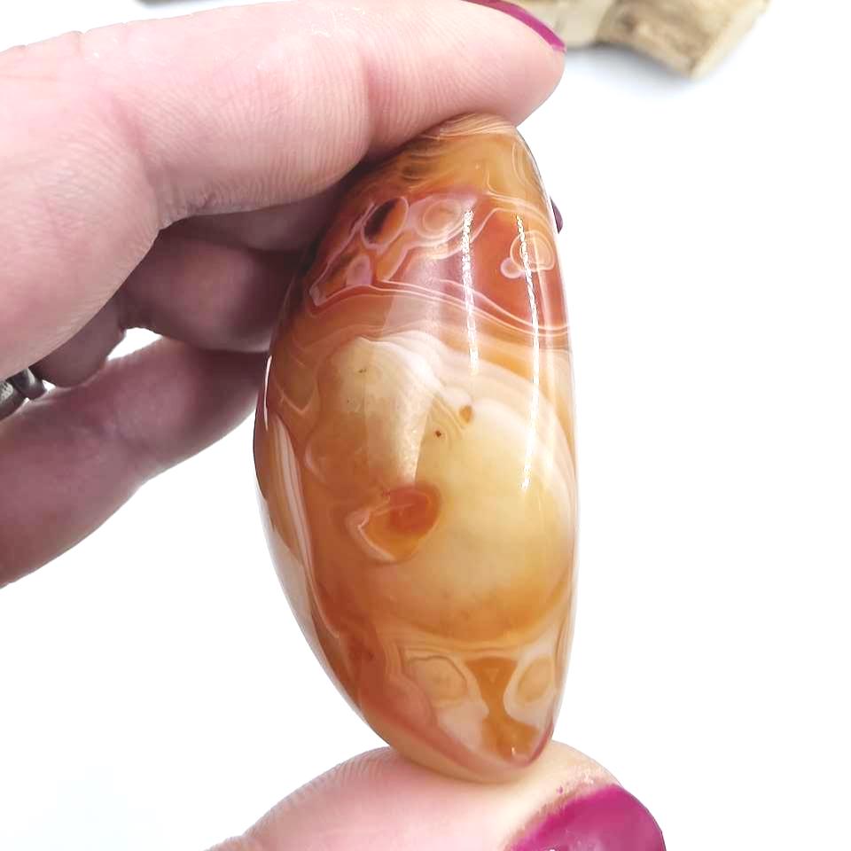 Sardonyx Palm Stone – Strength, Protection & Emotional Balance Crystal, 85g