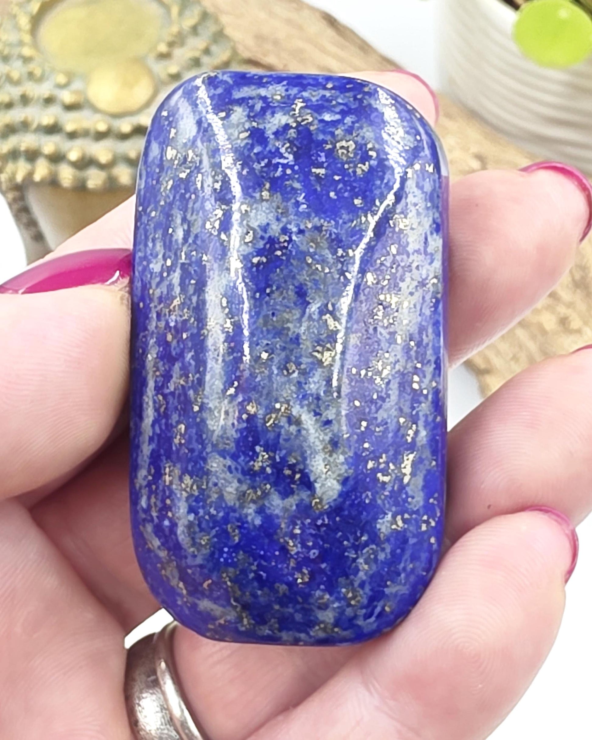 Lapis Lazuli Palm Stone – Wisdom, Intuition & Spiritual Awareness Crystal, 85g