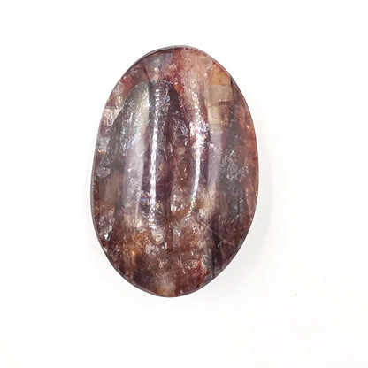 Sparkly Fire Quartz (Hematoid) Palm Stone with Rainbows – Grounding Strength, Vitality & Transformational Crystal, 90g
