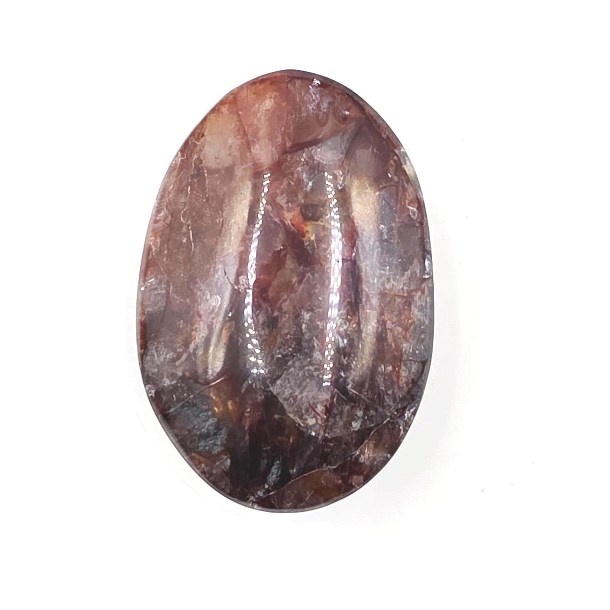 Sparkly Fire Quartz (Hematoid) Palm Stone with Rainbows – Grounding Strength, Vitality & Transformational Crystal, 90g