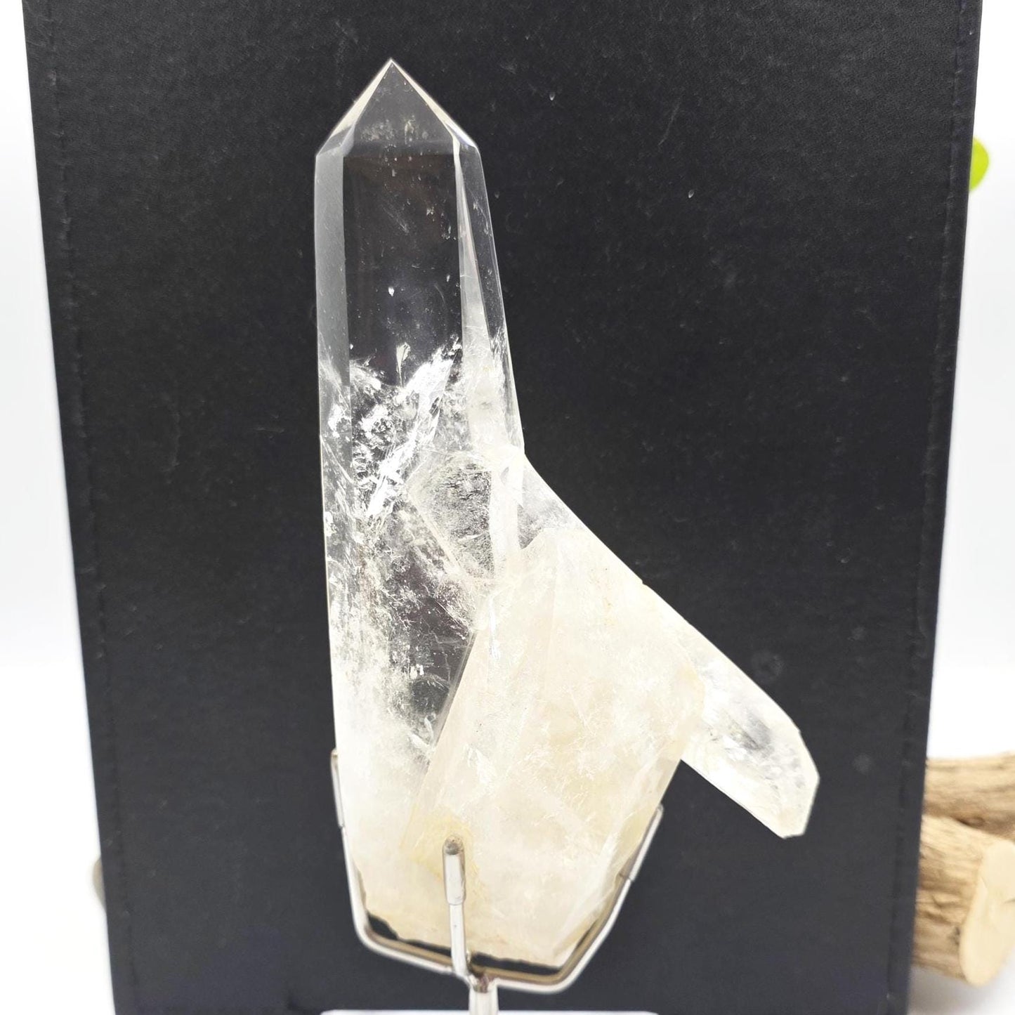 Clear Quartz Half Polished Half Raw Cluster with Rainbows on Bespoke Stand – Healing & Clarity Crystal, 505g