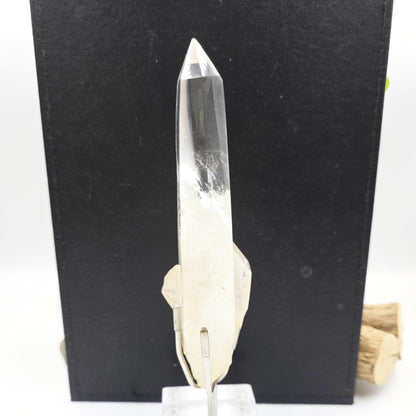 Clear Quartz Half Polished Half Raw Cluster with Rainbows on Bespoke Stand – Healing & Clarity Crystal, 505g