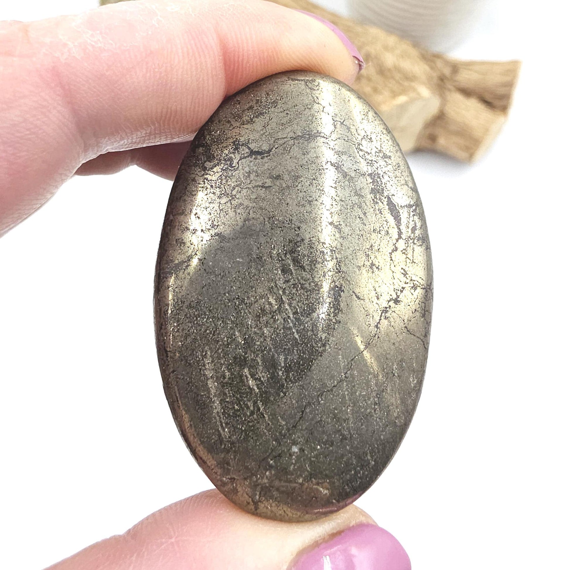Pyrite Palm Stone – Confidence, Protection & Abundance Crystal, 70g