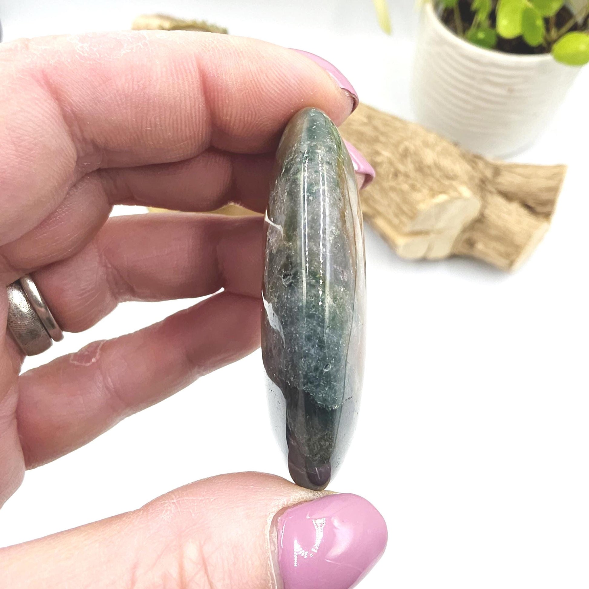 Ocean Jasper Palm Stone – Joy, Emotional Healing & Calming Crystal, 40g