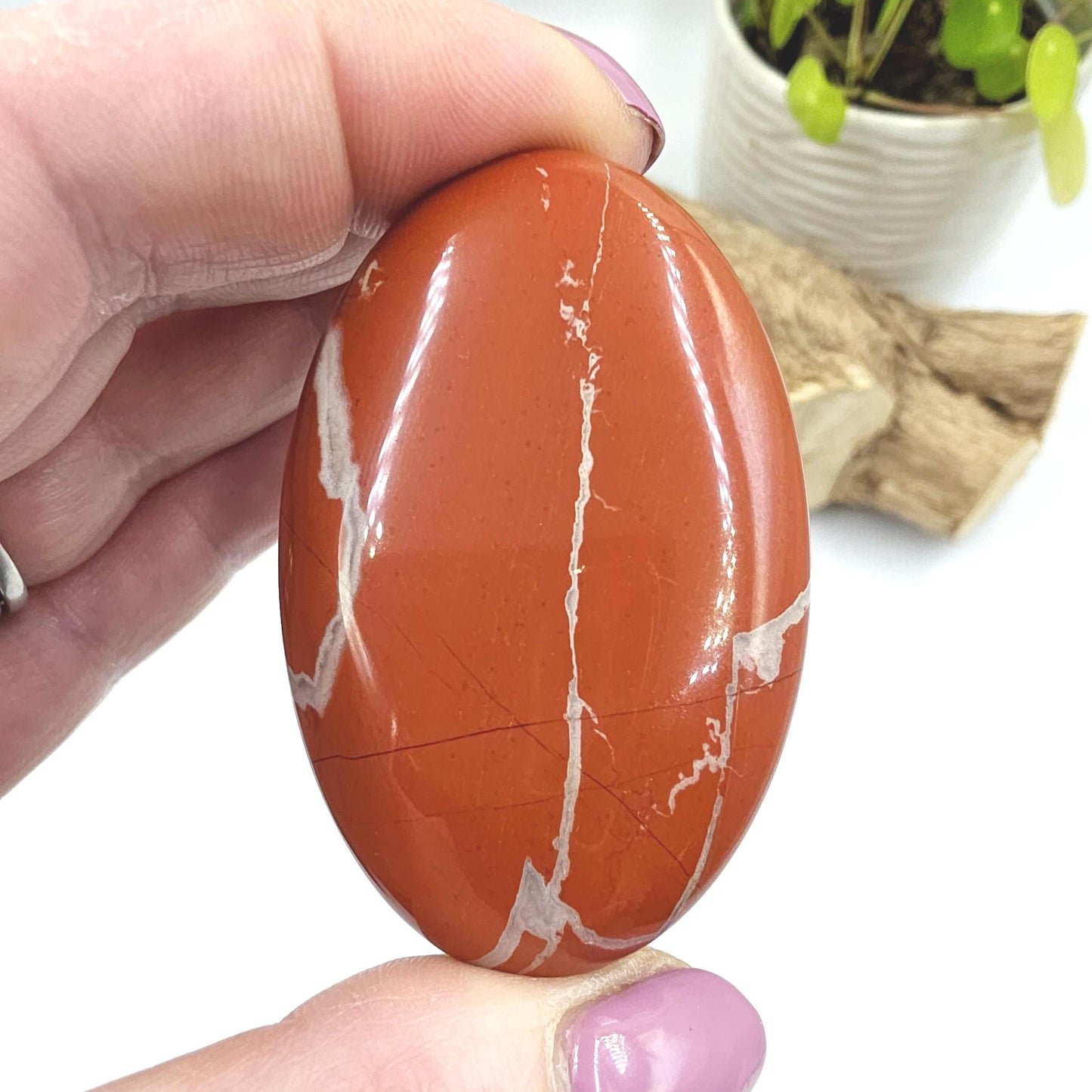 Red Jasper Palm Stone – Strength, Grounding & Protective Stability Crystal, 50g
