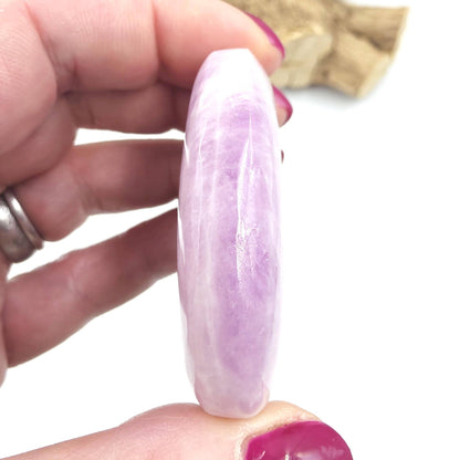 Flashy Kunzite Palm Stone - Heart Chakra & Emotional Healing Crystal, 85g