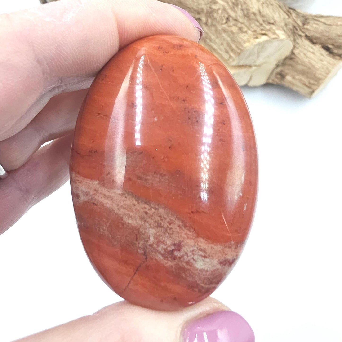 Red Jasper Palm Stone – Strength, Grounding & Protective Stability Crystal, 100g