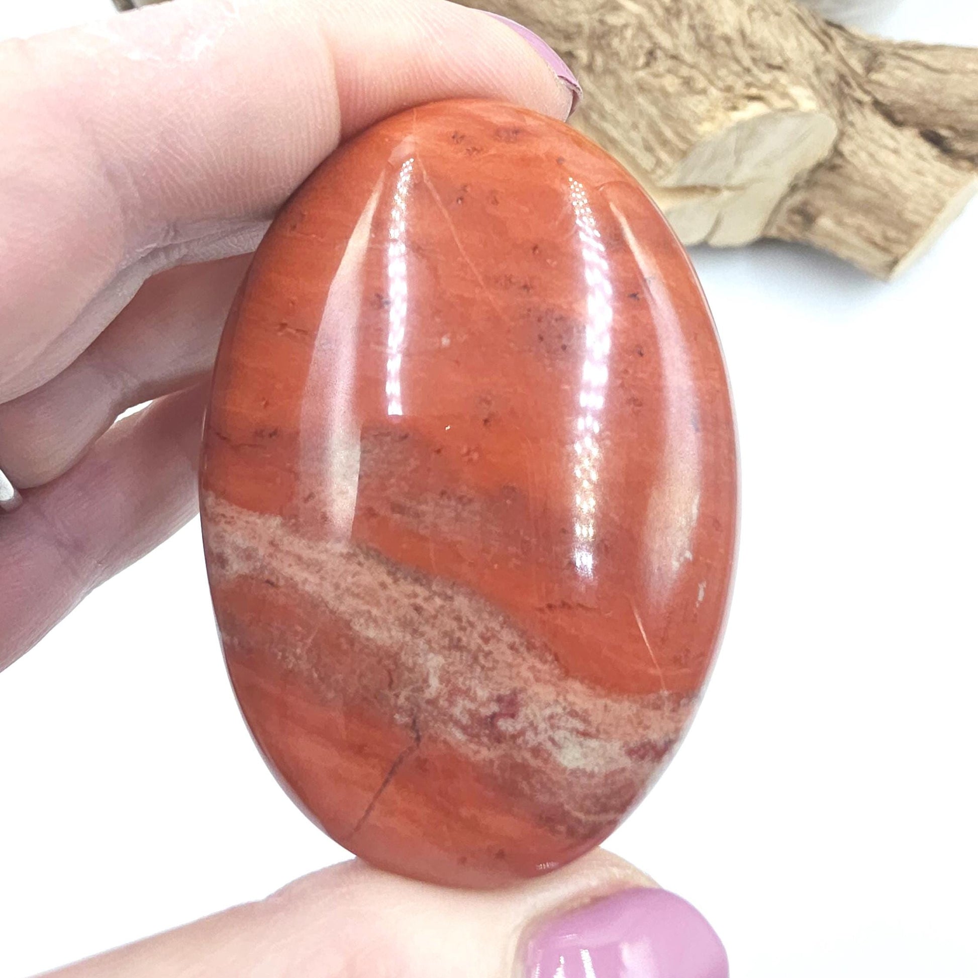 Red Jasper Palm Stone – Strength, Grounding & Protective Stability Crystal, 100g