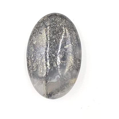 Pyrite & Agate Palm Stone – Protection, Confidence and Abundance Crystal, 40g