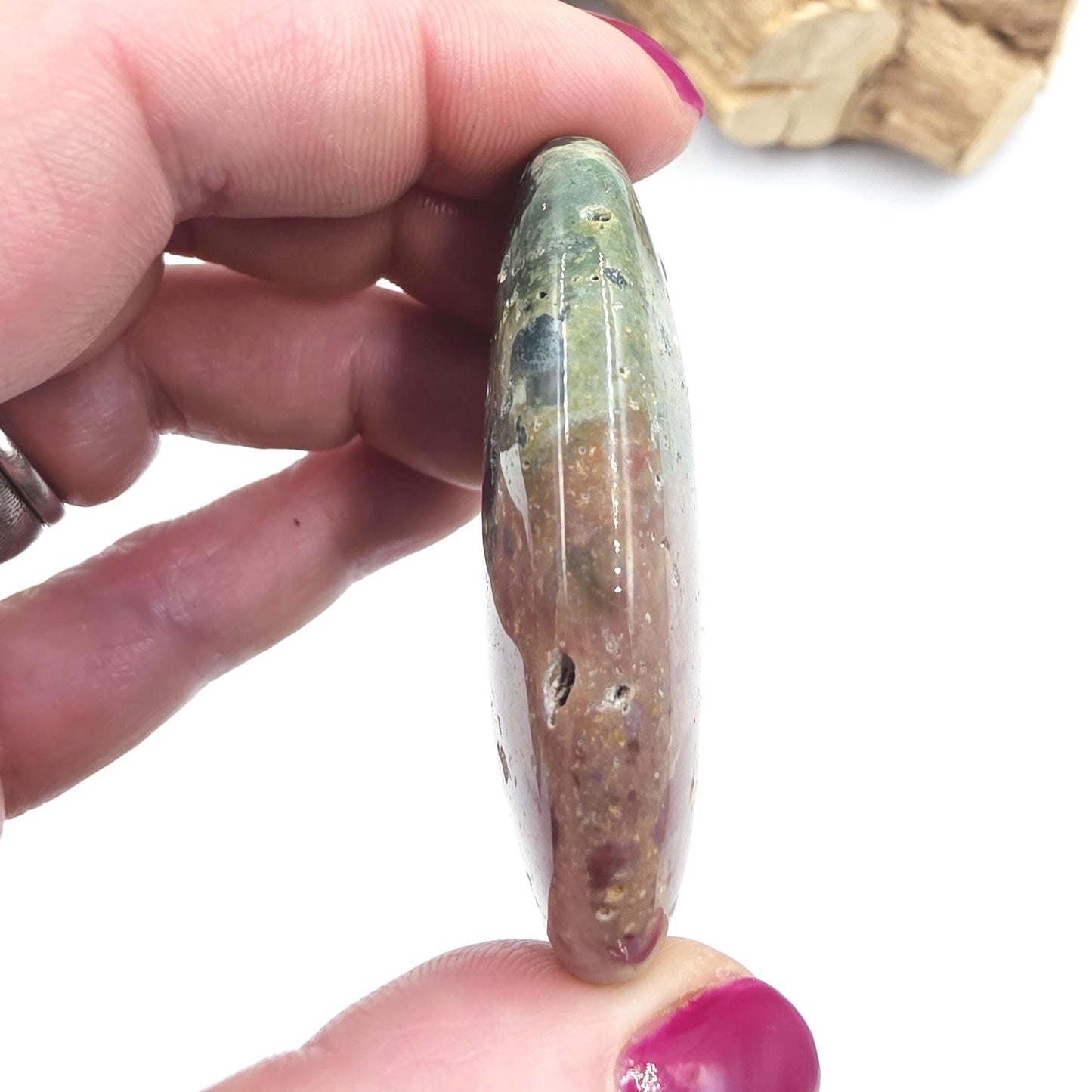 Ocean Jasper Palm Stone – Joy, Emotional Healing & Calming Crystal, 40g