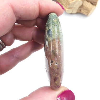 Ocean Jasper Palm Stone – Joy, Emotional Healing & Calming Crystal, 40g