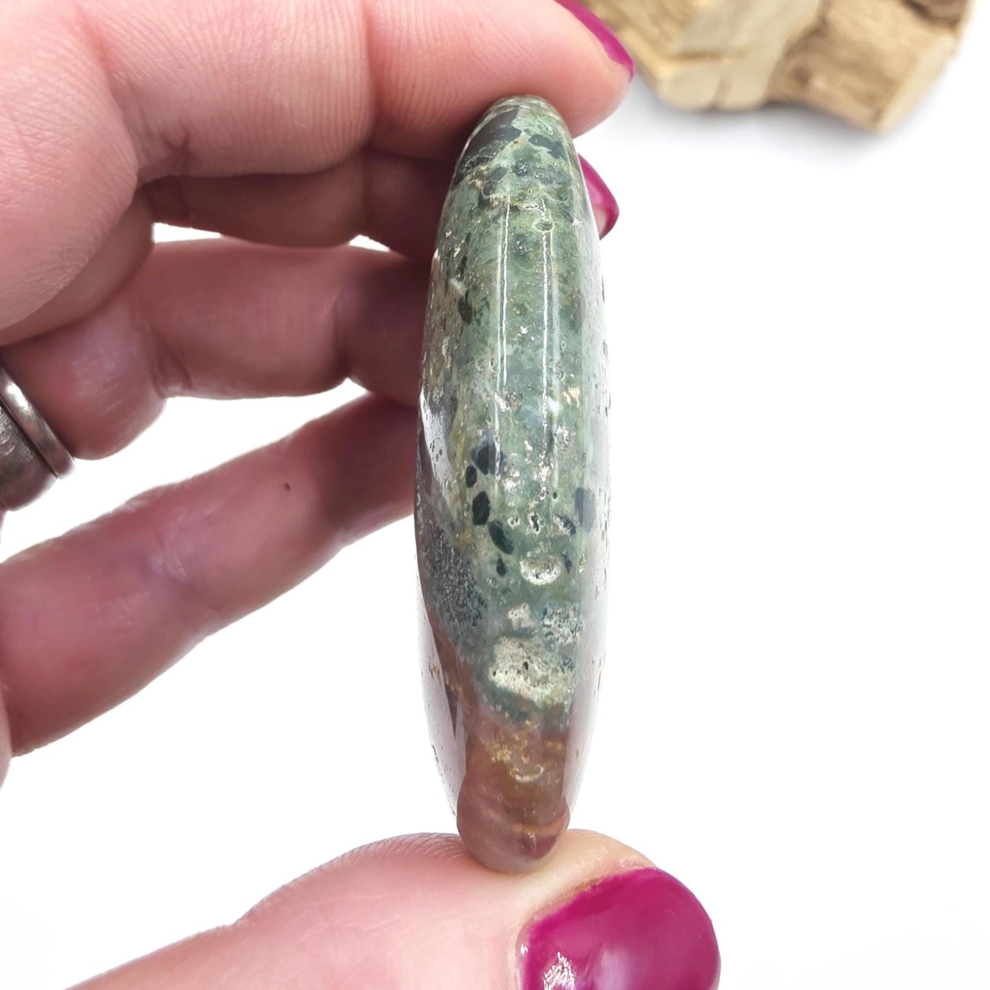 Ocean Jasper Palm Stone – Joy, Emotional Healing & Calming Crystal, 40g