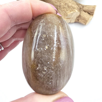 Extremely Rare White & Copper Rutile Palm Stone – Clarity, Transformation and Energy Amplification Crystal, 95g