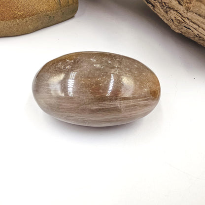 Extremely Rare White & Copper Rutile Palm Stone – Clarity, Transformation and Energy Amplification Crystal, 95g