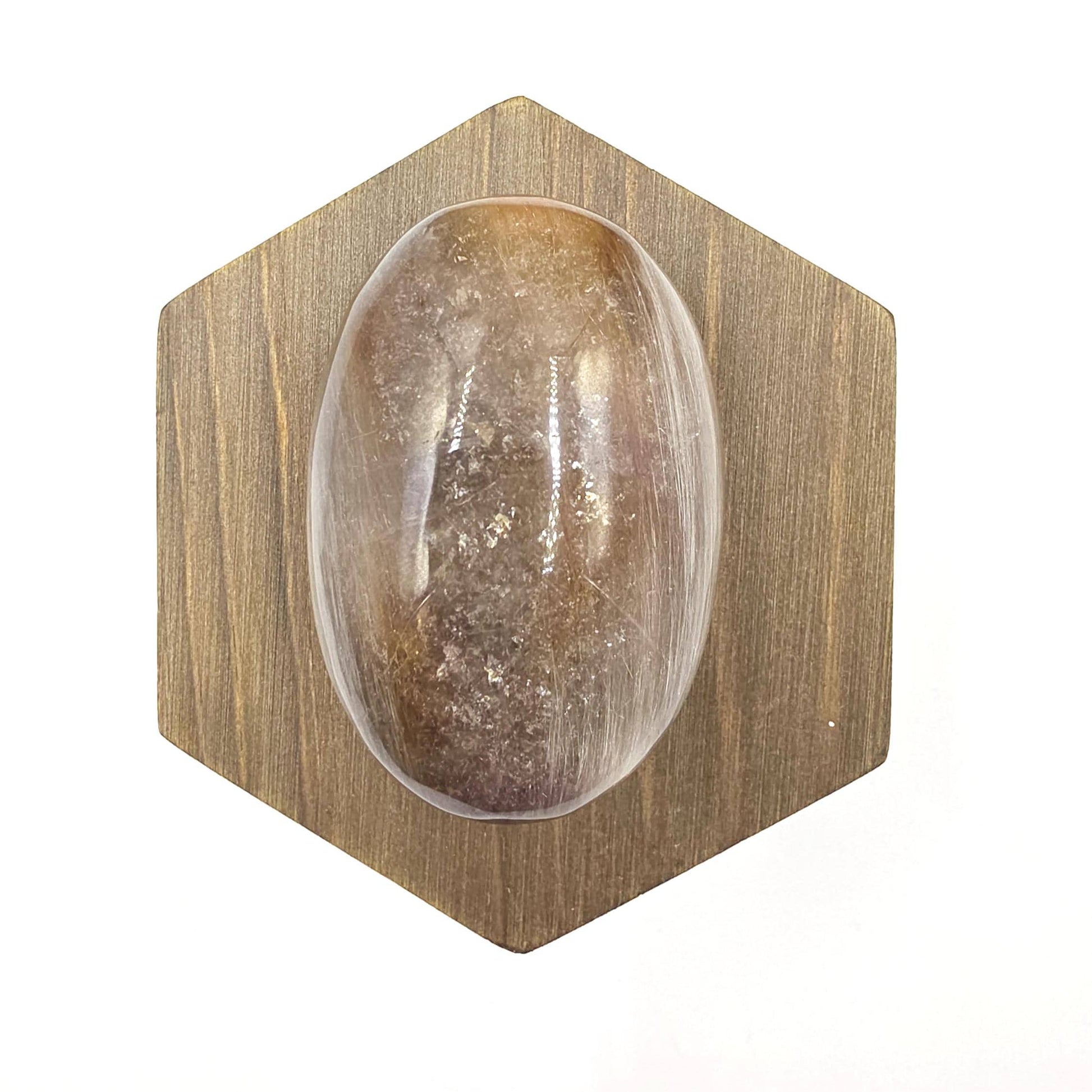 Extremely Rare White & Copper Rutile Palm Stone – Clarity, Transformation and Energy Amplification Crystal, 95g