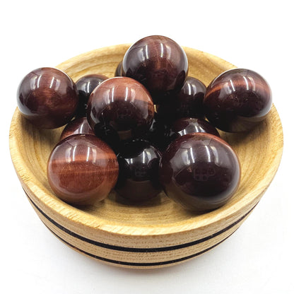 Red Tiger’s Eye Mini Spheres – Confidence, Strength & Motivation Crystal, 17-18+mm