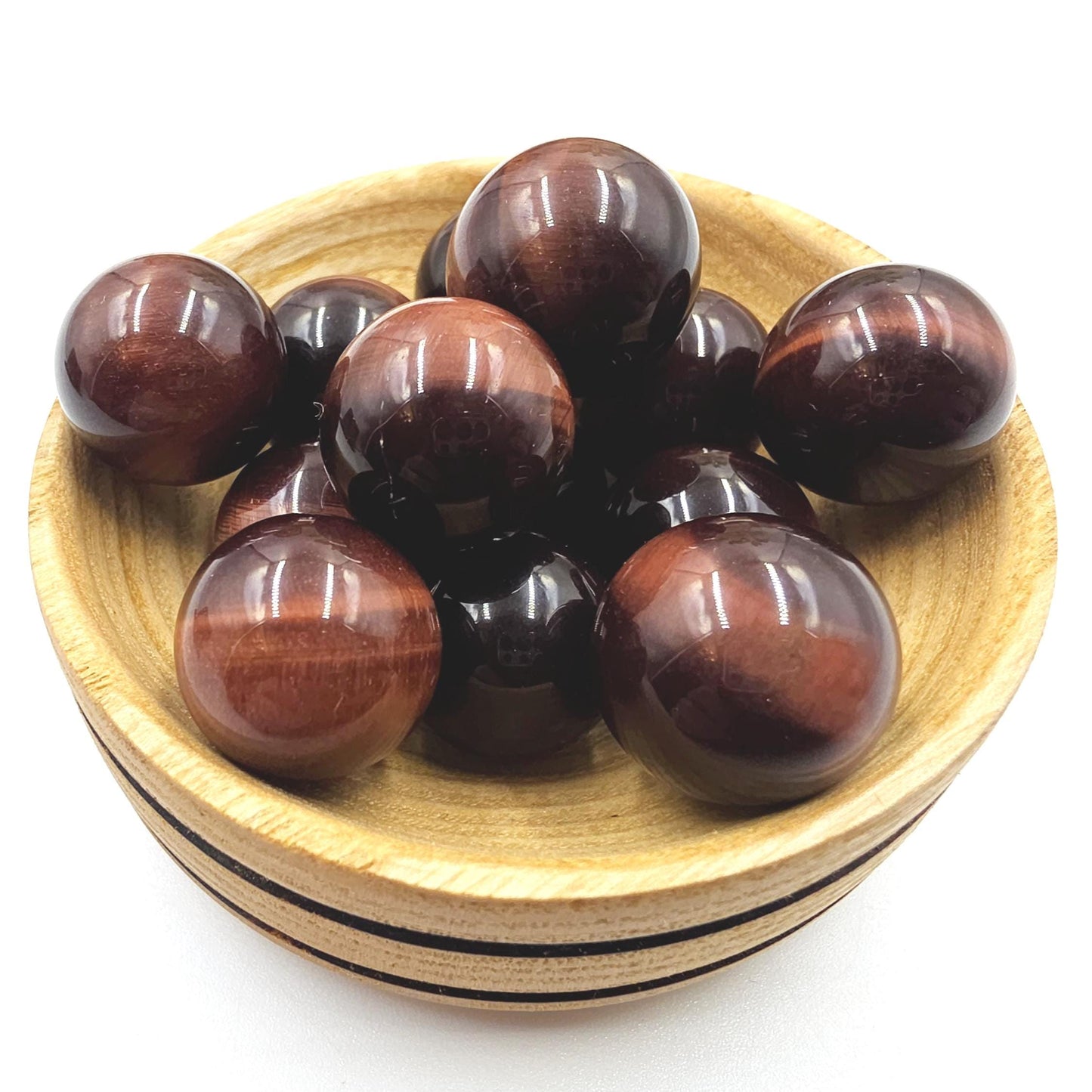 Red Tiger’s Eye Mini Spheres – Confidence, Strength & Motivation Crystal, 17-18+mm