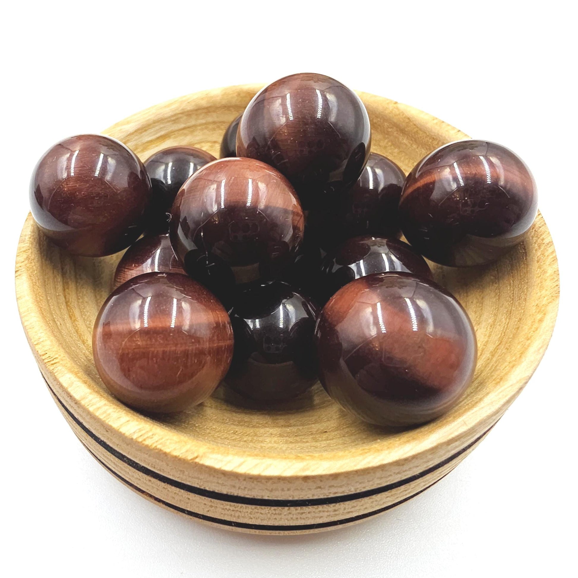 Red Tiger’s Eye Mini Spheres – Confidence, Strength & Motivation Crystal, 17-18+mm