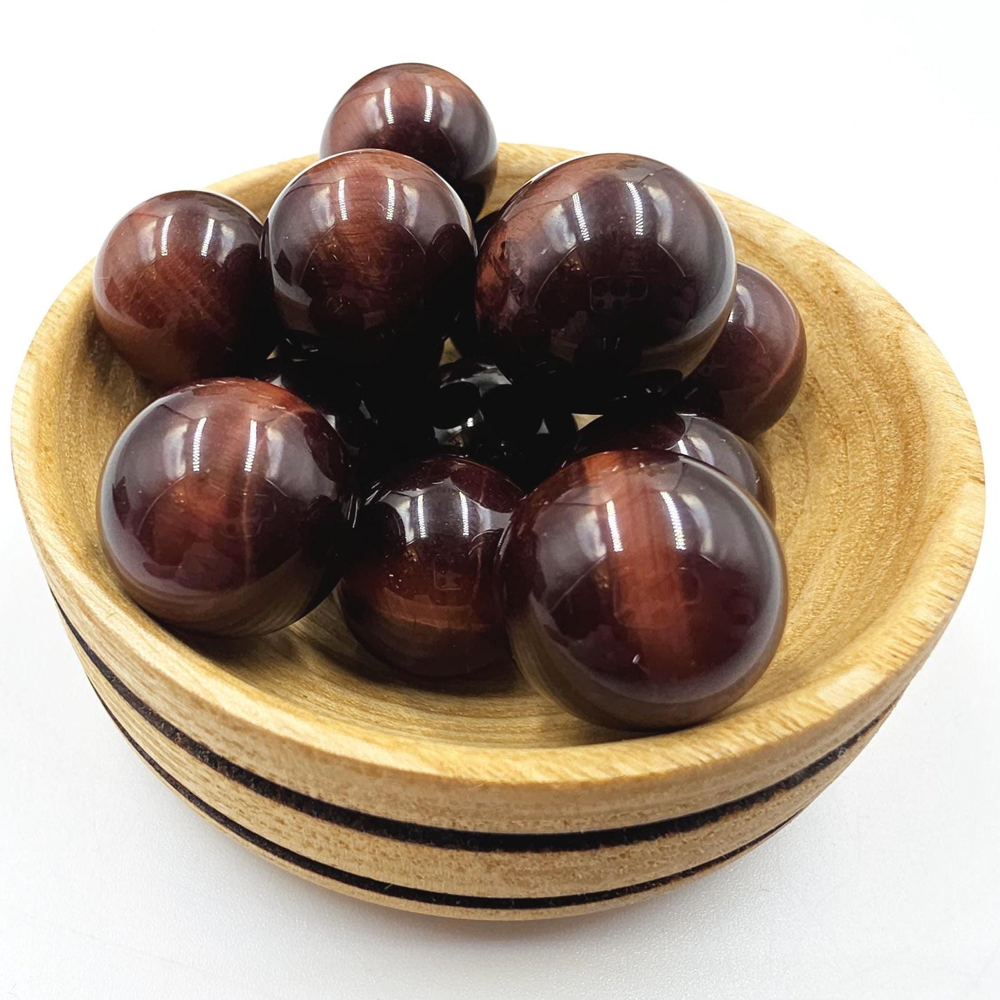 Red Tiger’s Eye Mini Spheres – Confidence, Strength & Motivation Crystal, 17-18+mm