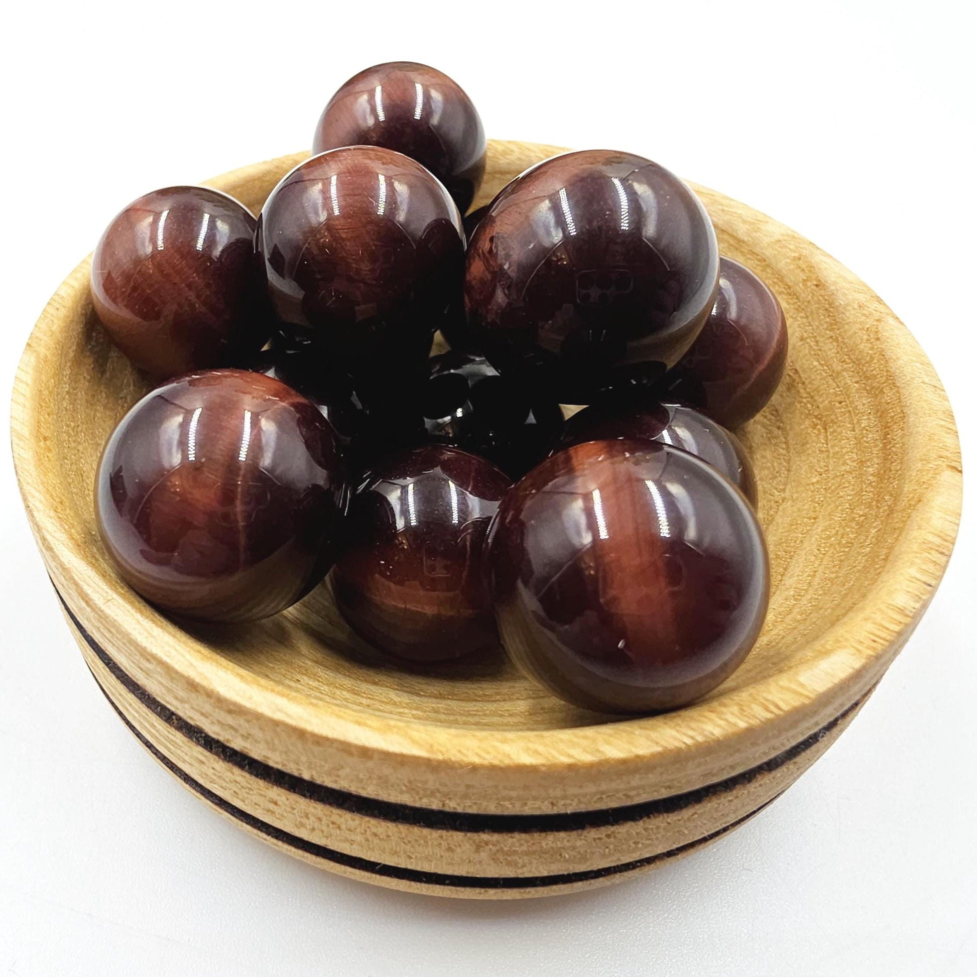 Red Tiger’s Eye Mini Spheres – Confidence, Strength & Motivation Crystal, 17-18+mm
