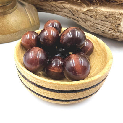 Red Tiger’s Eye Mini Spheres – Confidence, Strength & Motivation Crystal, 17-18+mm