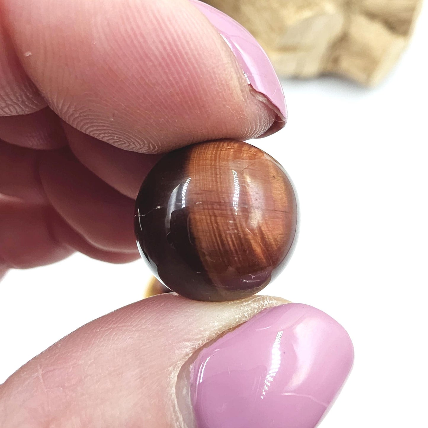Red Tiger’s Eye Mini Spheres – Confidence, Strength & Motivation Crystal, 17-18+mm