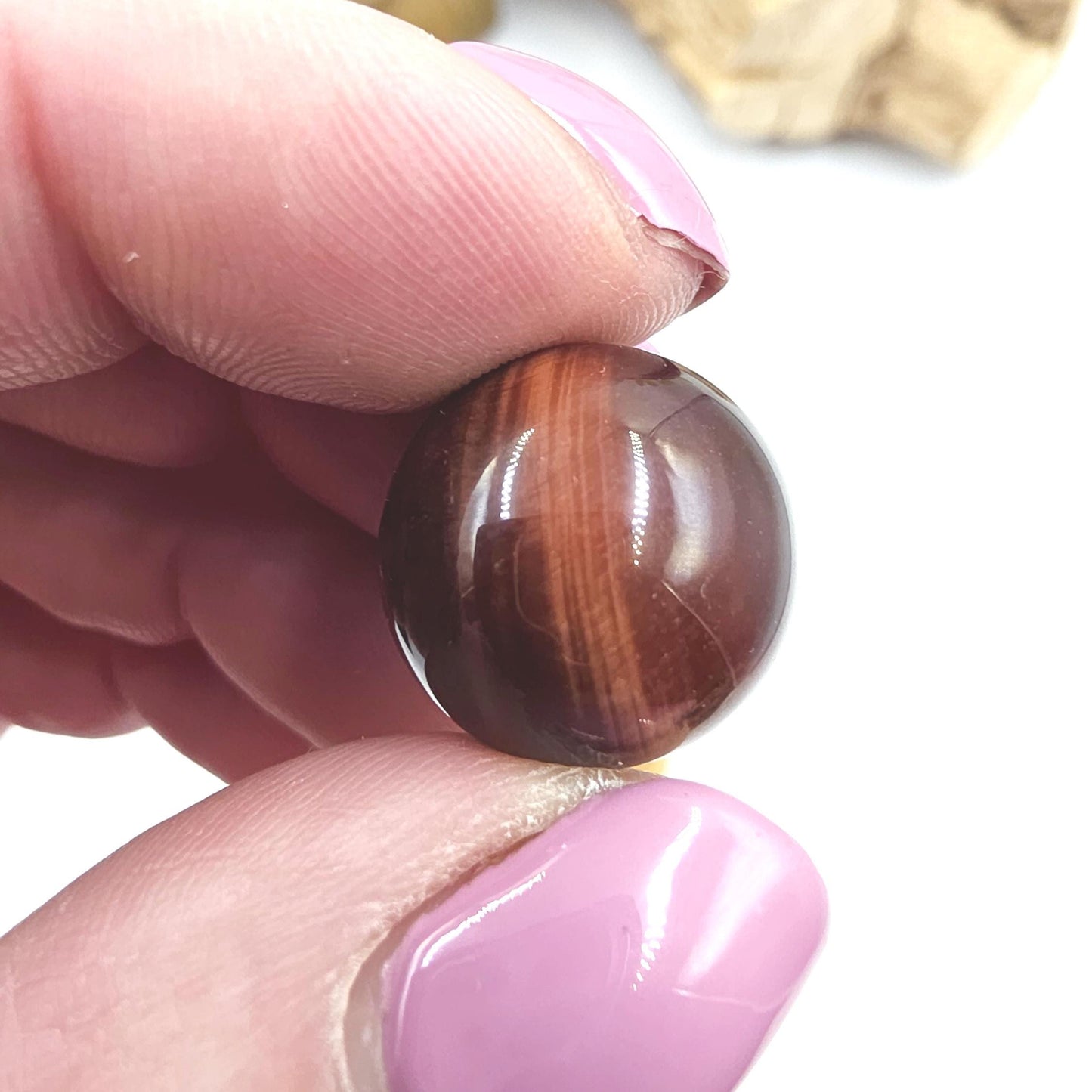 Red Tiger’s Eye Mini Spheres – Confidence, Strength & Motivation Crystal, 17-18+mm