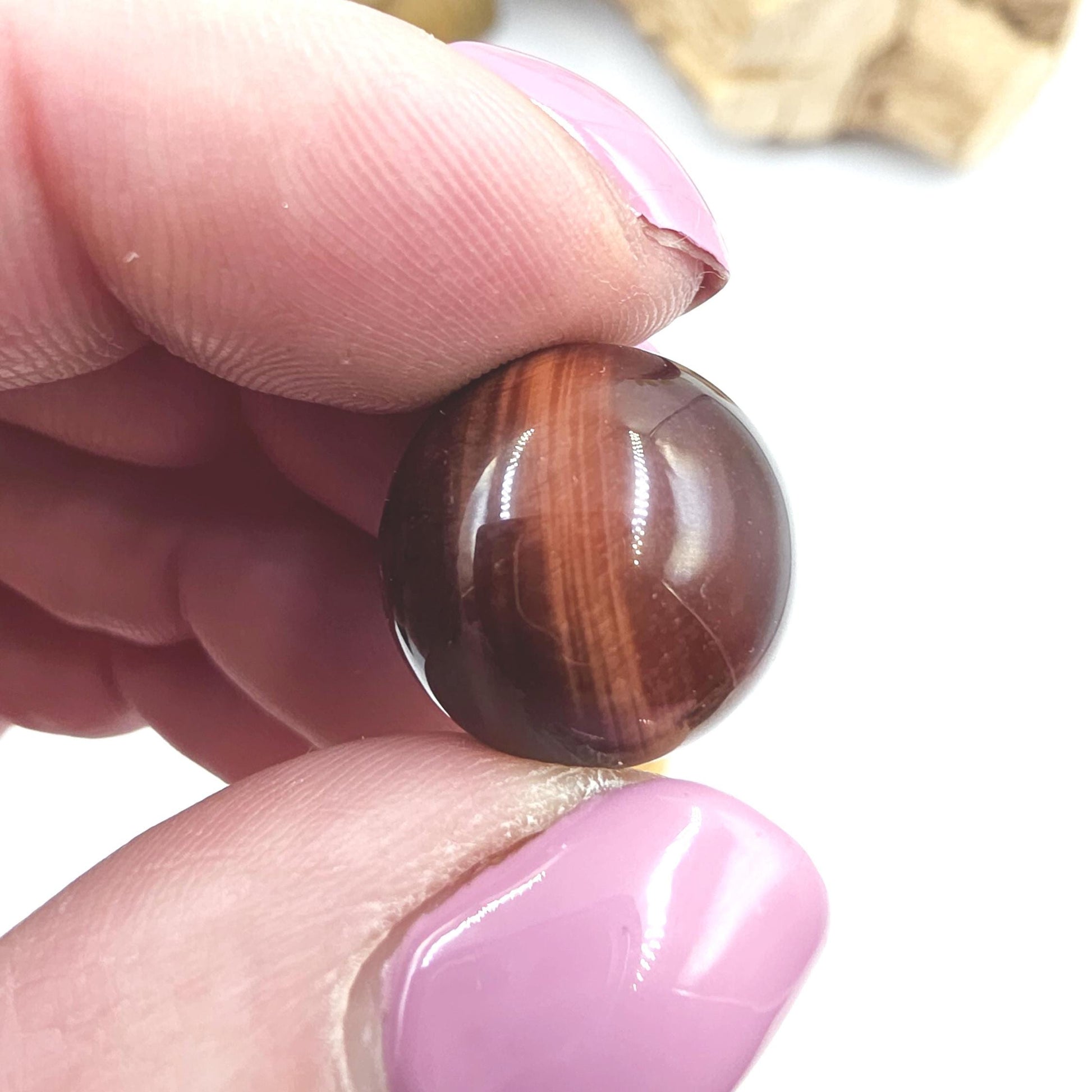 Red Tiger’s Eye Mini Spheres – Confidence, Strength & Motivation Crystal, 17-18+mm