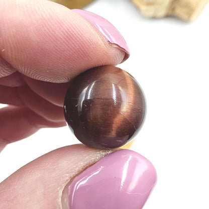 Red Tiger’s Eye Mini Spheres – Confidence, Strength & Motivation Crystal, 17-18+mm
