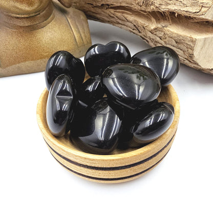 Obsidian Crystal Hearts – Protection, Grounding & Emotional Balance Crystal, 30mm