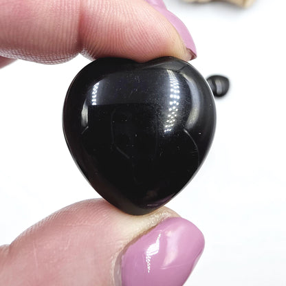 Obsidian Crystal Hearts – Protection, Grounding & Emotional Balance Crystal, 30mm