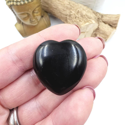 Obsidian Crystal Hearts – Protection, Grounding & Emotional Balance Crystal, 30mm