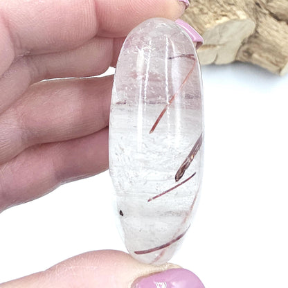 Rare Copper & Silver Rutile Quartz Palm Stone – Clarity, Transformation and Energy Amplification Crystal, 60g