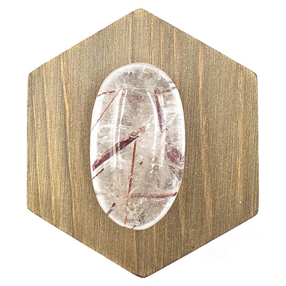 Rare Copper & Silver Rutile Quartz Palm Stone – Clarity, Transformation and Energy Amplification Crystal, 60g