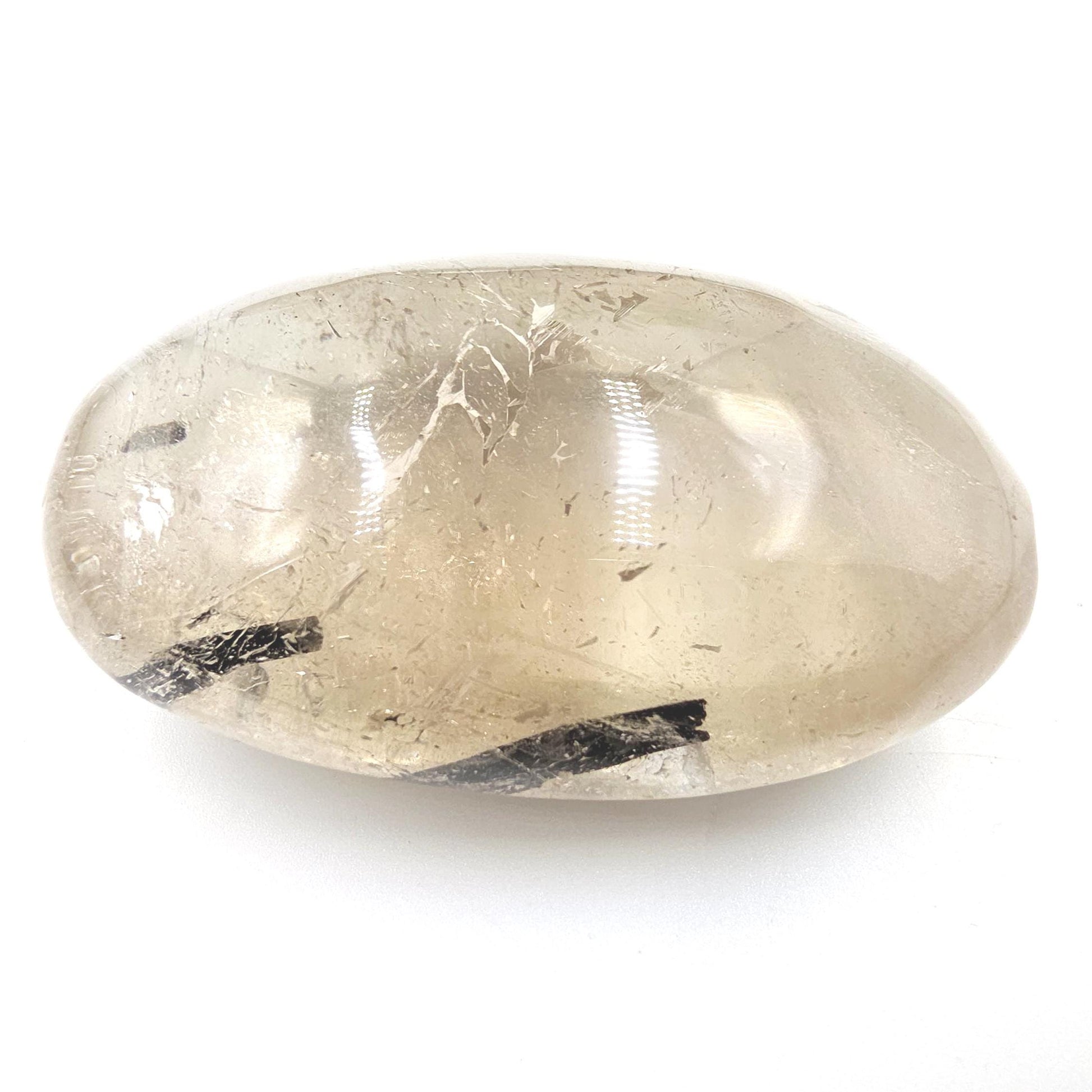 Large High Grade Sparkly Black Rutile Quartz Palm Stone – Protection, Clarity & Energy Amplification Crystal, 185g