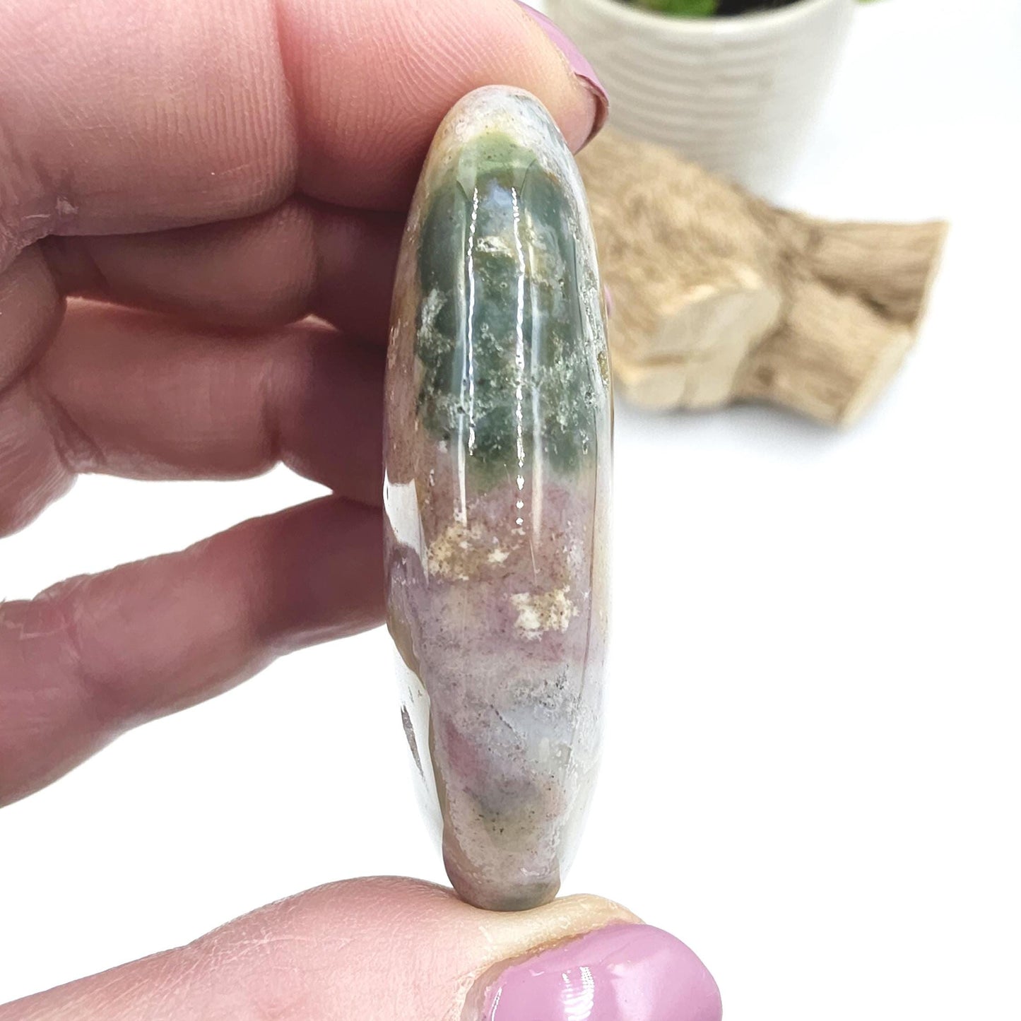 Ocean Jasper Palm Stone – Joy, Emotional Healing & Calming Crystal, 45g